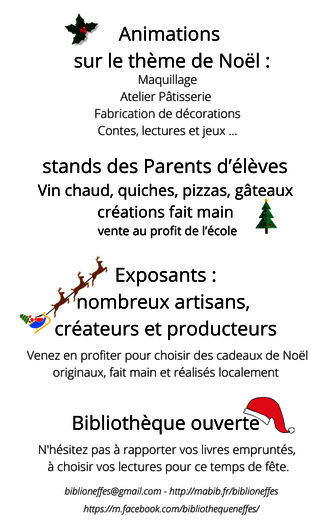 L'univers du marché de Noël de NEFFES - © bibliothèque de NEFFES L'univers du marché de Noël de NEFFES - © bibliothèque de NEFFES