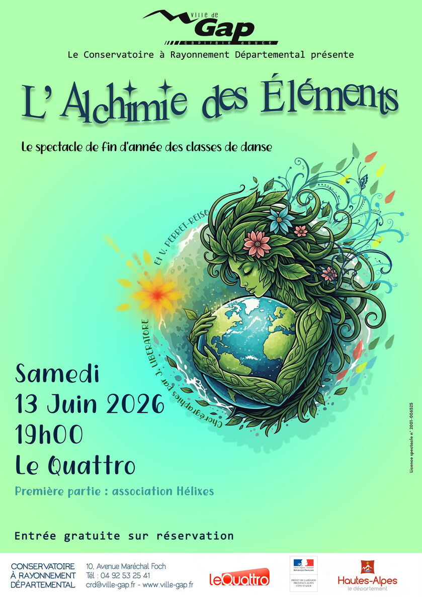 'L'ALCHIMIE DES ÉLÉMENTS' Spectacle de fin d'année des classes de danse du Conservatoire à Rayonnement Départemental_Gap