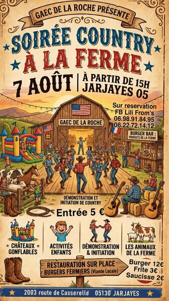 Soirée country a la ferme - © IA