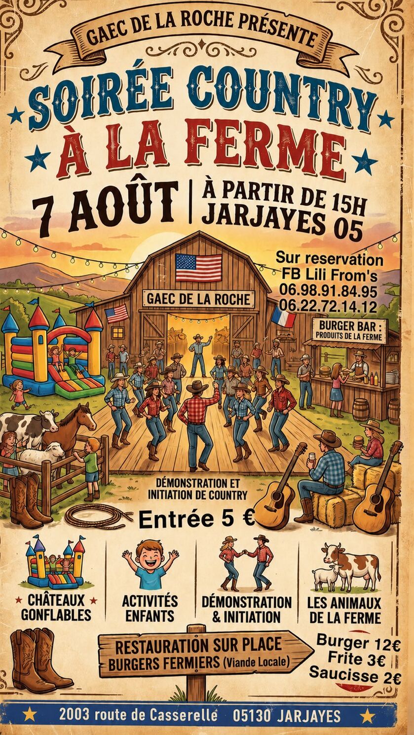 Soirée country a la ferme - © IA