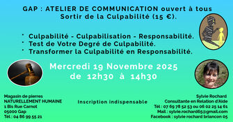 Atelier comm Sortir Culpabilité - © ©Copyright 2025 Sylvie Rochard Atelier comm Sortir Culpabilité - © ©Copyright 2025 Sylvie Rochard