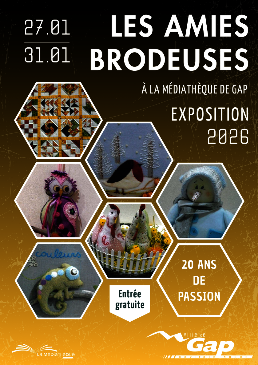 Exposition : 'Les 20 ans des Amies Brodeuses'_Gap - © Les amies brodeuses